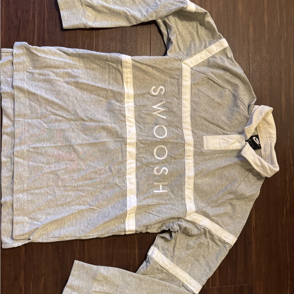 Nike Cream and Gray Polo Shirt